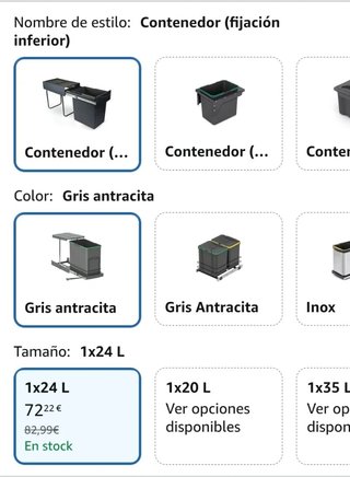 EMUCA - Contenedor de reciclaje para mueble de 24L