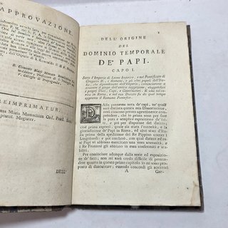 Dissertazione Dominio Pontefici Stati Roma 1787