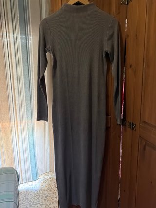 Vestido tubo punto gris Zara