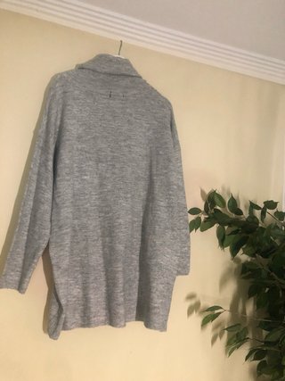 Jersey Maxipulóver Cuello Vuelto Gris Oversize 2XL