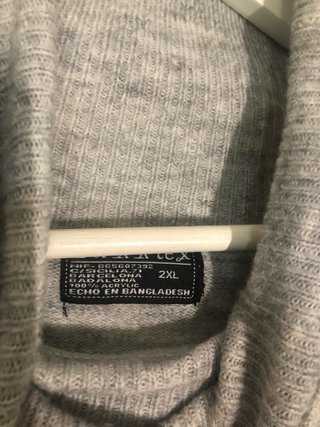 Jersey Maxipulóver Cuello Vuelto Gris Oversize 2XL