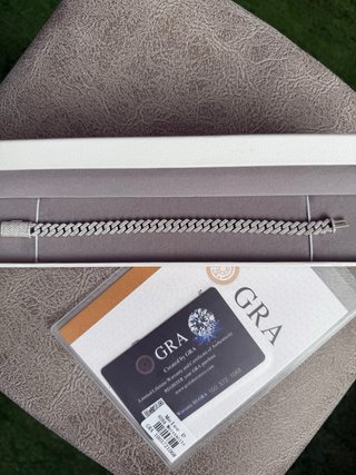 Pulsera Cuban 18K Plata Moissanita VVS1 7.5