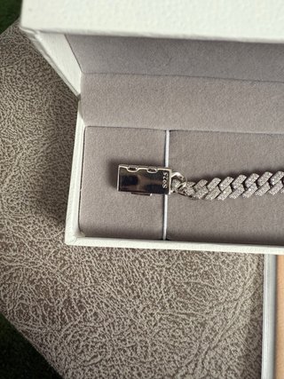 Pulsera Cuban 18K Plata Moissanita VVS1 7.5