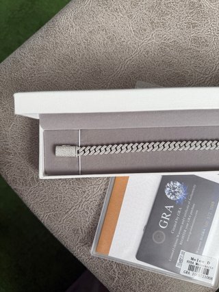 Pulsera Cuban 18K Plata Moissanita VVS1 7.5