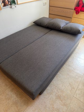 Sofá Cama Gris Tela
