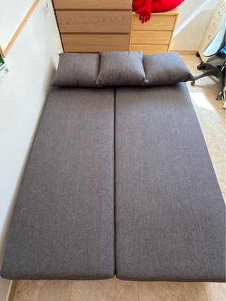 Sofá Cama Gris Tela