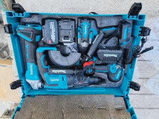 Pack Makita: Taladro, Radial, Atornillador, impact