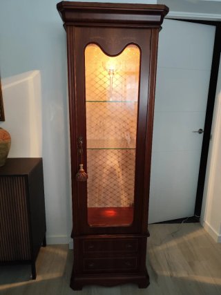 Mueble auxiliar madera y cristal