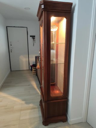 Mueble auxiliar madera y cristal