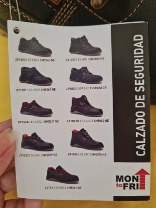 Zapatos de seguridad Mon to Fri