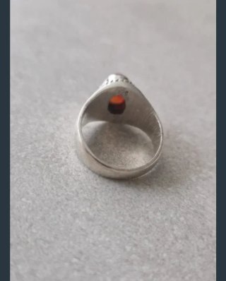 Anillo Plata con Piedra Naranja