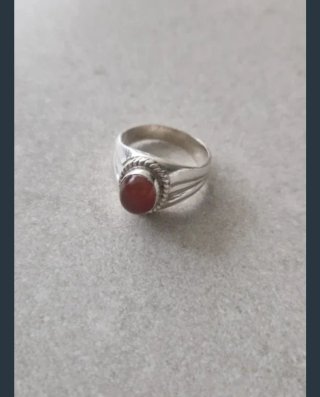 Anillo Plata con Piedra Naranja
