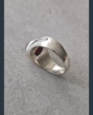 Anillo Plata con Piedra Naranja