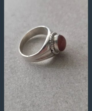 Anillo Plata con Piedra Naranja