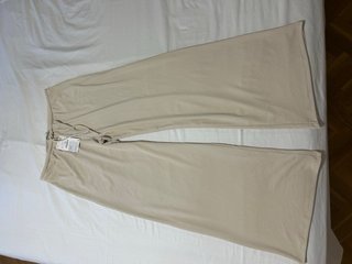 Pantalón Palazzo Zara Ancho Talla L Beige crudo