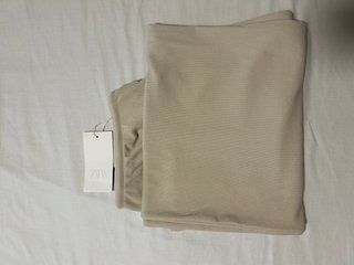 Pantalón Palazzo Zara Ancho Talla L Beige crudo