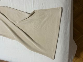 Pantalón Palazzo Zara Ancho Talla L Beige crudo