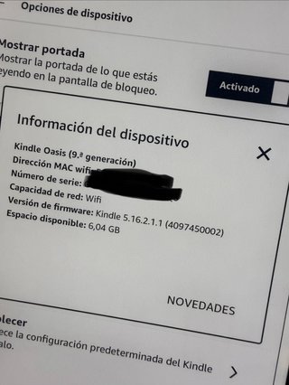 Kindle Oasis 9ª Gen Negro wifi