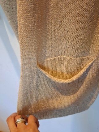 Cardigan Tezenis donna lungo beige oro