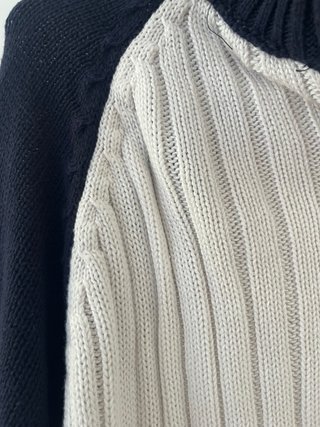 Jersey STR corto cremallera blanco y azul