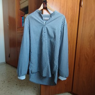 Camisa Mao gris rayas blancas hombre