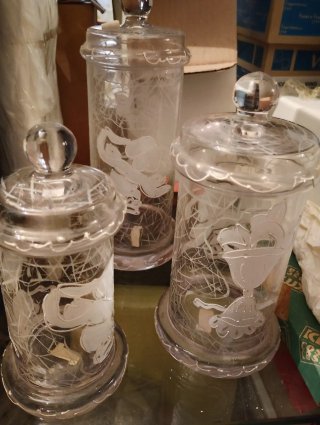 Set 3 Barattoli Vetro Vintage Arredo