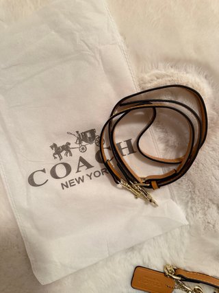 Borsa Coach monogram blu con dettagli dorati