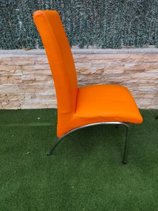 4 Sillas Naranja Polipiel