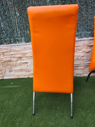 4 Sillas Naranja Polipiel