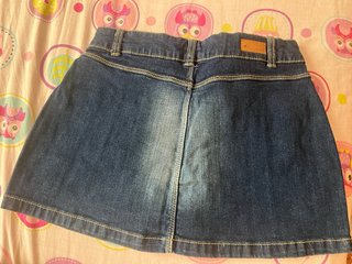 Falda pantalón niña azul vaquera T.10-12