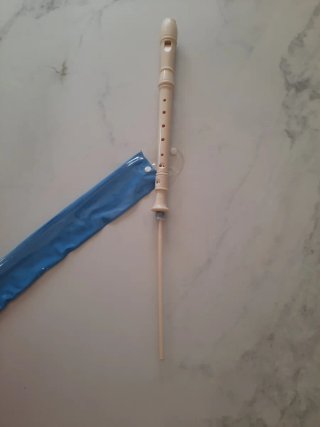 Flauta escolar con funda azul