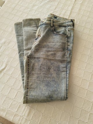 Pantalones vaqueros pitillo Pull&Bear azul Talla X