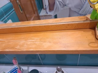 Mueble de baño y espejo madera