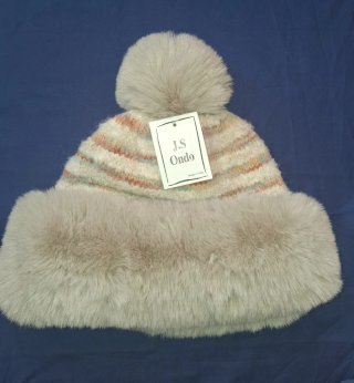 Gorra J.S Ondo Beige Multicolor Pompon