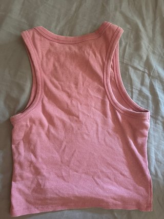 Top rosa canalé XS