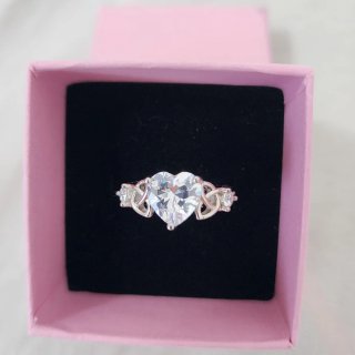 Anillo Corazón Plata Circonita