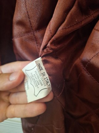 Giacca Pelle Vintage Made in Italy Bordeaux 50 IT