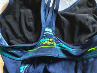 Bañador natación mujer azul y verde Talla M
