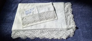 Juego Sábana Antigua Encaje Blanco