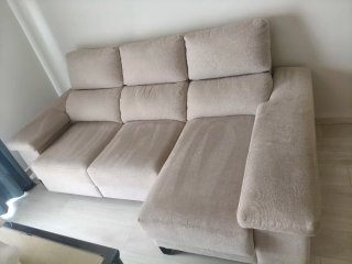 Sofá modular beige de tela