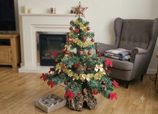 Árbol de Navidad con base de corcho
