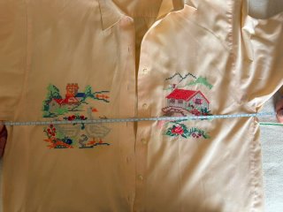 Camicia donna beige con ricamo