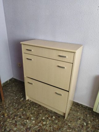 Mueble zapatero recibidor madera roble