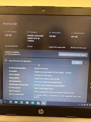 Ordenador HP 240 GB Gris *(NEGOCIABLE)*