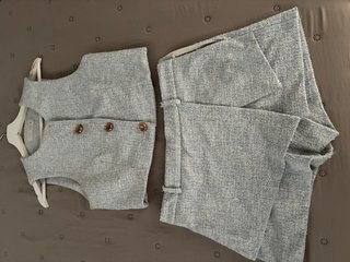 Conjunto Zara S Azul/Blanco