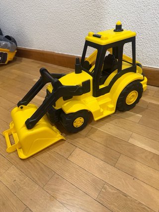 Excavadora de juguete amarilla para niños
