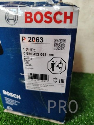 Filtro de aceite BOSCH P 2063