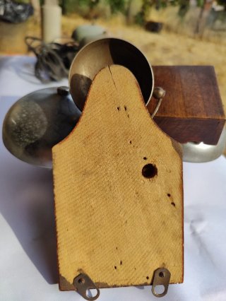 Timbre eléctrico antiguo campana madera