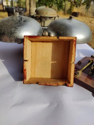 Timbre eléctrico antiguo campana madera