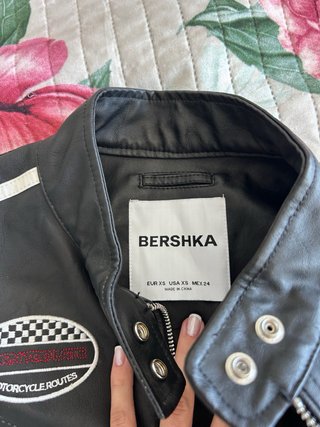 Chaqueta Biker Negra Bershka Talla XS